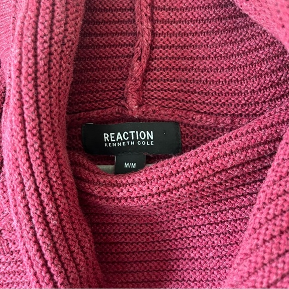Kenneth Cole Reaction Red Cowl Neck Sweater M | 100% Cotton Cozy Pullover - Picture 2 of 11